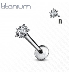 Labret i Titanium med Stjerne Sten