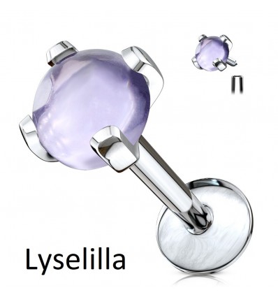 Labret med Semi Ægte Sten
