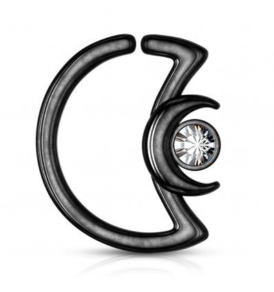 Daith-smykker med halvmåne og stein