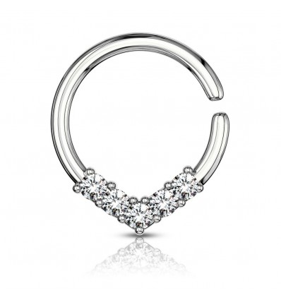 Ring med V-formet krystallkant