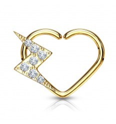 Daith-smykker med hjerte og krystalllyn