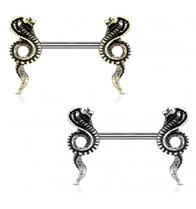 Brystpiercing med Cobra Snake