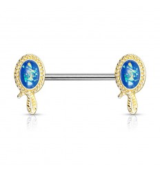 Brystpiercing med Snake og Opalitt Stone