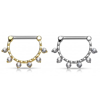 Brystpiercing med 6 små steiner
