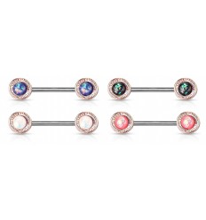 Brystpiercing med Opalitt Flower