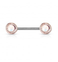 Brystpiercing med Opalitt Flower