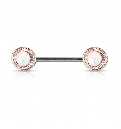 Brystpiercing med Opalitt Flower