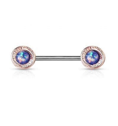 Brystpiercing med Opalitt Flower