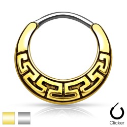 Septum Piercing med Tribal Mønster - Guld - Daith Piercing - Kirurgisk stål 316L - Septum Piercing | Piercingfabrikken.dk