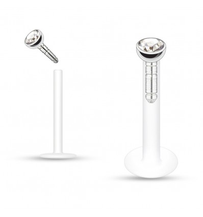 Labret i PTFE med liten stein