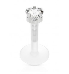 Labret i PTFE med Hjerte Sten