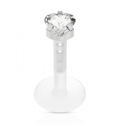 Labret i PTFE med Hjerte Sten