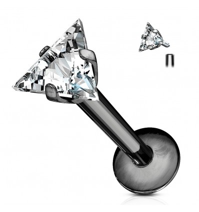 Labret med trekantet stein