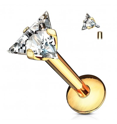Labret med trekantet stein