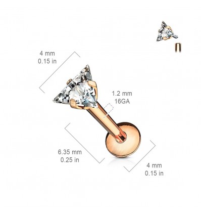 Labret med trekantet stein