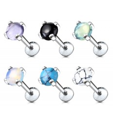 Labret med Semi Ægte Sten
