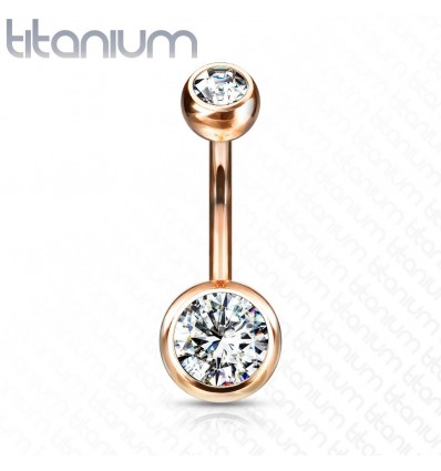 Navlepiercing i titan med klar stein