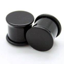 Sort Akryl Plug Single Flared med O-Ring - Sort - Stretch Øreringe - Akryl - Stretching | Piercingfabrikken.dk