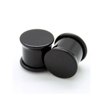 Sort Akryl Plug Single Flared med O-Ring
