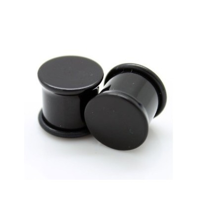 Zwarte acryl plug enkel uitlopend met O-ring