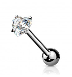 Tungepiercing med Flat Heart Stone