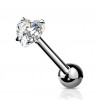 Tungepiercing med Flat Heart Stone