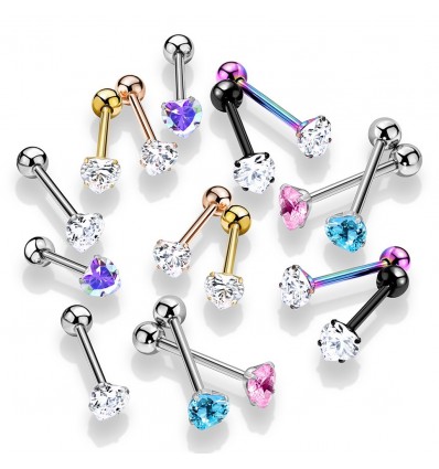 Tungepiercing med Flat Heart Stone