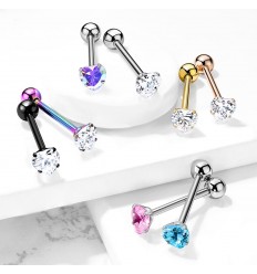 Tungepiercing med Flat Heart Stone