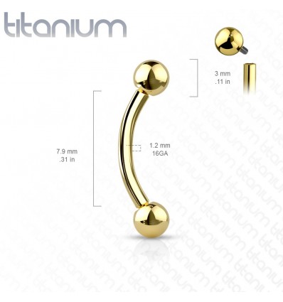 Buet Stav i Titanium med Indvendigt Gevind