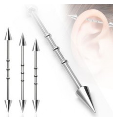 Industriell piercing med pigger og 3 sirkler