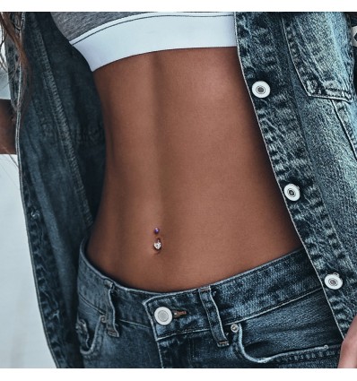 Navlepiercing med Hjerte Sten