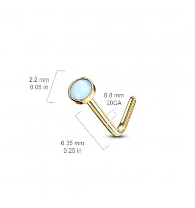 Nesepiercing med Light Opalitt