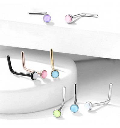 Nesepiercing med Light Opalitt
