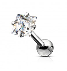 Piercing Stav med Flad Firkantet Sten