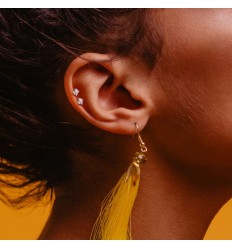 Piercingpinne med flat firkantet stein
