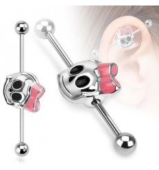 Industriell piercing med jenteskjelett