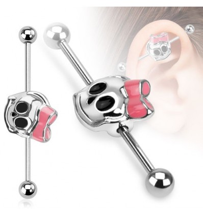 Industriell piercing med jenteskjelett