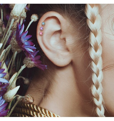 Piercingstang med lys opalitt