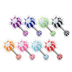 Tungepiercing med blød tickler - 1,6 mm 16 mm 5 Kirurgisk stål Silikone sort | Piercingfabrikken.dk