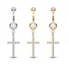 Navlepiercing med Crystal Cross