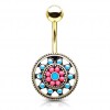 Navlepiercing med Aztec Tribal Shield