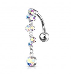 Omvendt navlepiercing med cascading anheng
