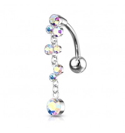 Omvendt navlepiercing med cascading anheng
