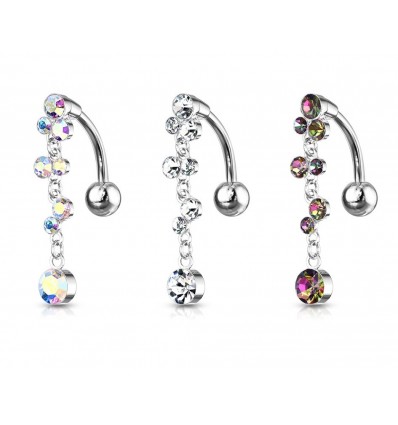 Omvendt navlepiercing med cascading anheng