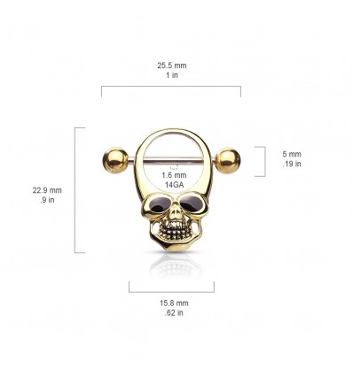 Brystpiercing med Skull