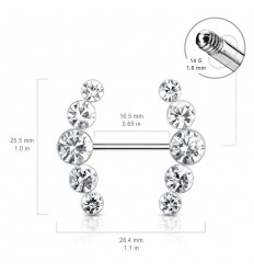 Brystpiercing med 5 steiner