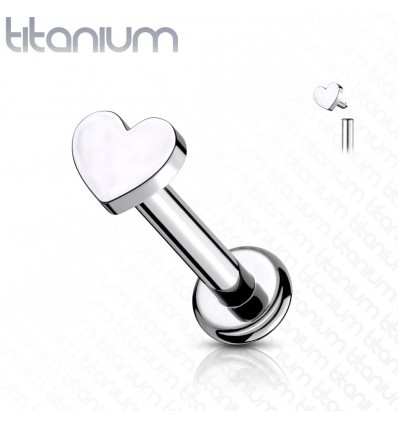 Titanium Labret med Hjerte