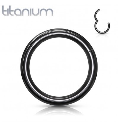 Sort Titanium Ring med Clicker