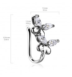 Fake Ring med Sommerfugl Blomster