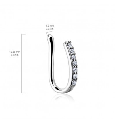 Fake Piercing Ring med Crystal Bar